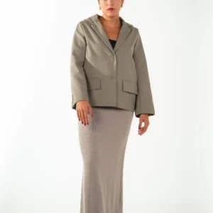 Falda de punto y blazer oversize